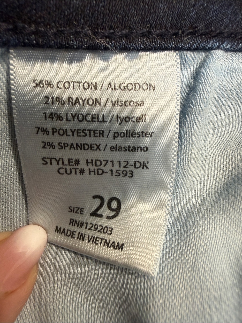 Hidden High-Rise Dark Wash Skinny Jeans Size 29 #2574 - Picture 7 of 7